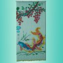 Rèm hạt nhựa tranh song hạc nền chuối