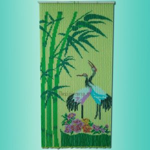 Rèm hạt nhựa tranh song hạc nền chuối Rèm hạt nhựa tranh song hạc nền chuối