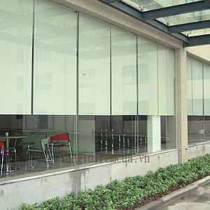 Rèm sáo cuốn văn phòng màu xanh mát dịu Rèm sáo cuốn văn phòng màu xanh mát dịu