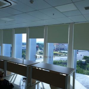 Rèm sáo cuốn văn phòng màu xanh mát dịu Rèm sáo cuốn văn phòng màu xanh mát dịu