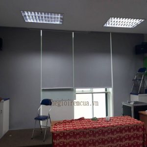Rèm sáo cuốn văn phòng màu xanh mát dịu Rèm sáo cuốn văn phòng màu xanh mát dịu