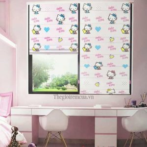 Rèm xếp lớp màu hồng hello kitty đáng yêu cho bé gái Rèm xếp lớp màu hồng hello kitty đáng yêu cho bé gái