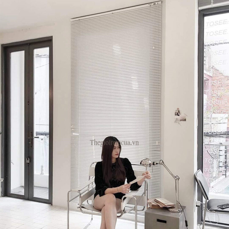 Rèm lá ngang cửa sổ hiện đại cản nắng