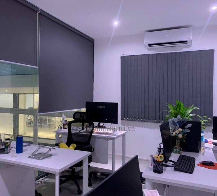 rèm lá dọc cửa chống nắng màu xám bình thạnh