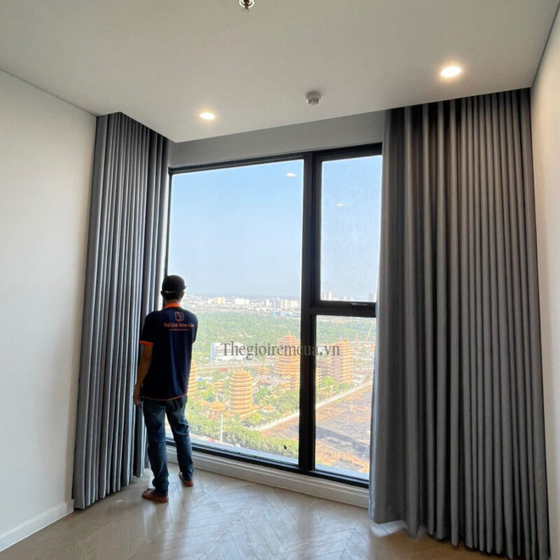 Lắp rèm chung cư 1 lớp chống nắng, giá rẻ tiết kiệm - Thế Giới Rèm Cửa